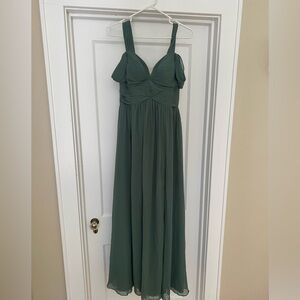 Sage green Azazie bridesmaid dress